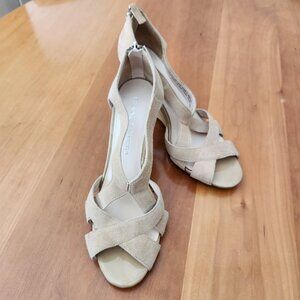 Franco Sarto Sedona Beige Suede Strappy Wedges 7M